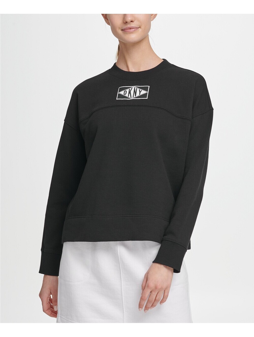DKNY Womens Sport Logo Patch Sweatshirt Size M